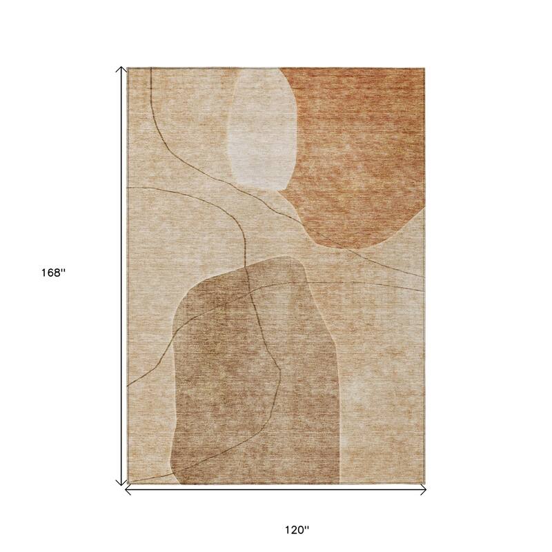 HomeRoots Abstract Transitional Rectangle Outdoor Rug