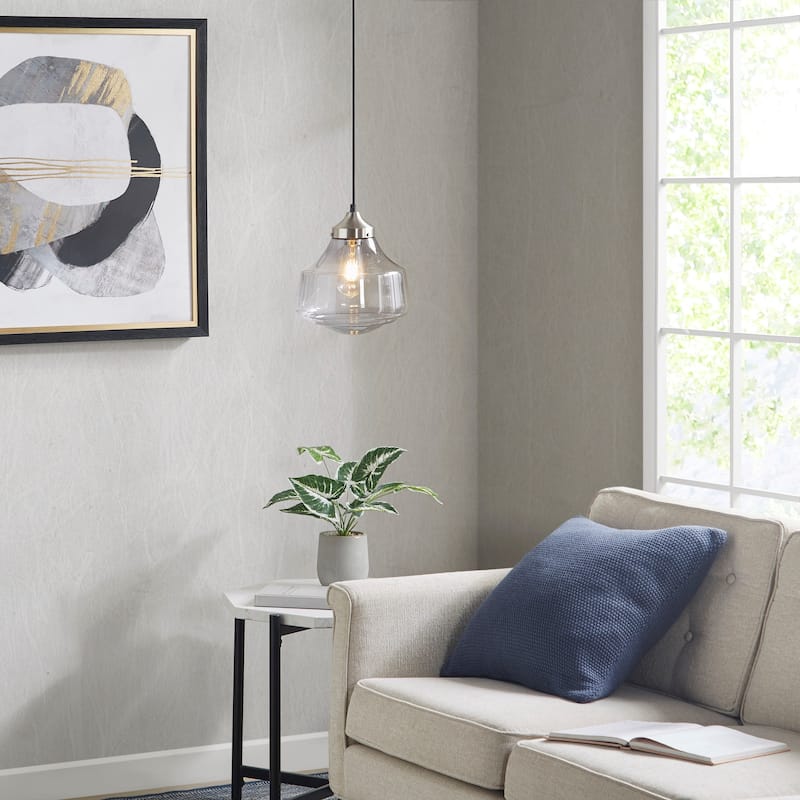 Madison Park Signature Elm Bell-Shaped Glass Pendant