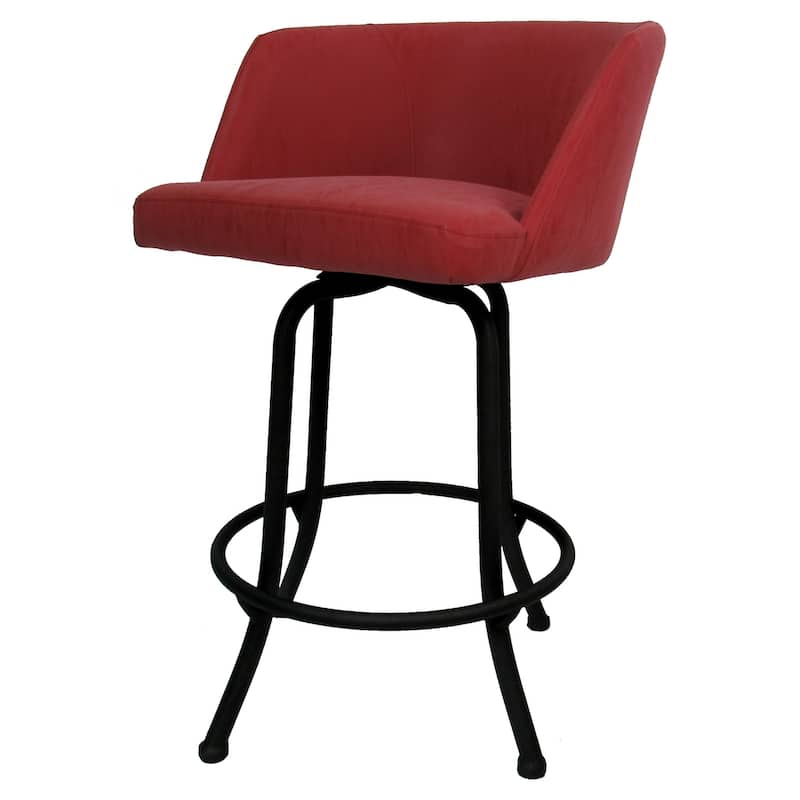 Swivel Counter 26", 30" Extra Tall 34" Metal Bar Stool - Joey - Ruby Vinyl - Black - Bar Height