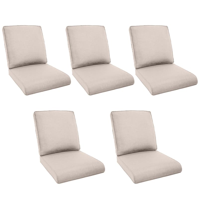 Pocassy 22x25x4" Cushion for Outdoor Swivel Chairs Sofa Set - Beige Cushion - 5 Set Seat & Back Cushion