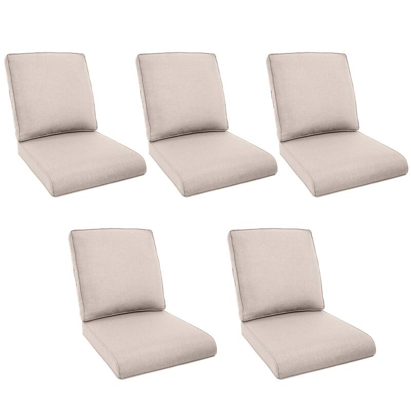 Pocassy 22x25x4" Outdoor Cushion for Swivel Chairs Sofa Set - Beige Cushion - 5 Set Seat & Back Cushion