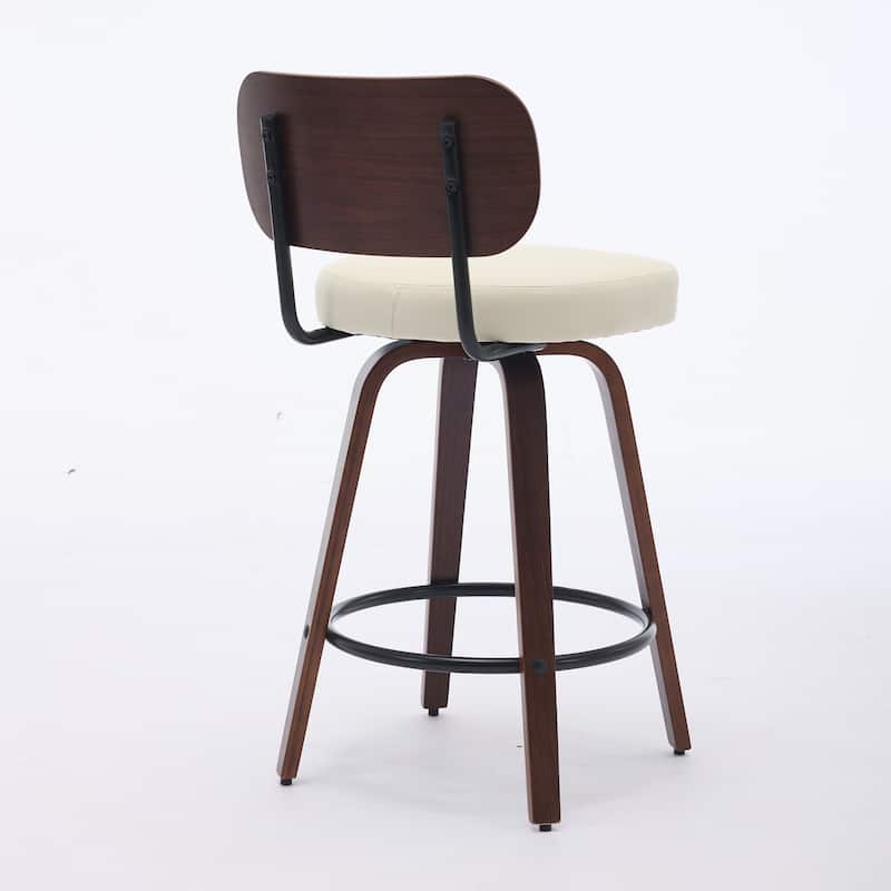 Upholstered Swivel Bar Stools Side Chairs Set of 2