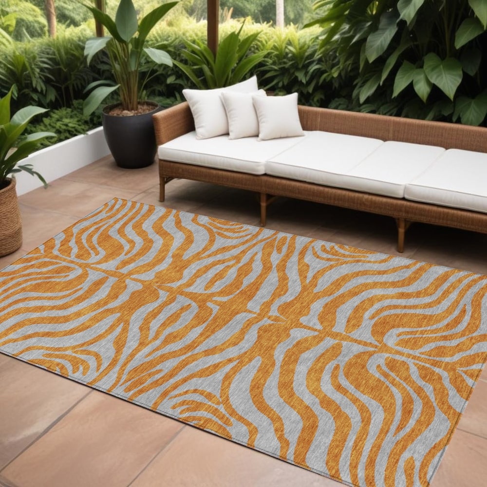 HomeRoots Animal Print Transitional Rectangle Outdoor Rug