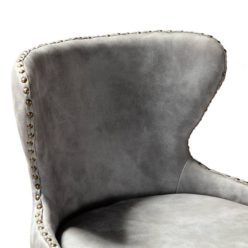 Hepburn Wingback Nailhead Trim Bar Stool Set of 2 by HULALA HOME