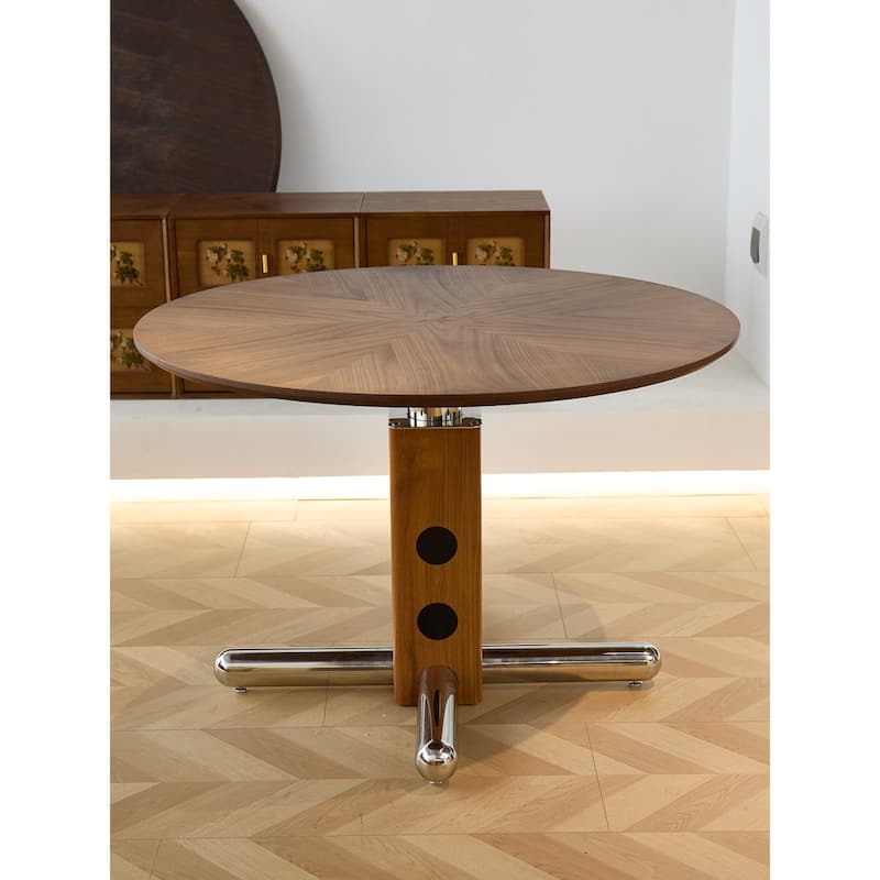 Bauhaus 51'' Round Dining Table - Walnut