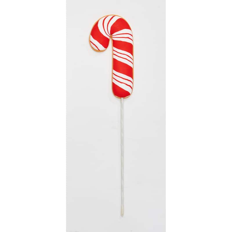 4.25" Resin Candy Cane Cookie on 6" Pick, Set of 12 - 10"