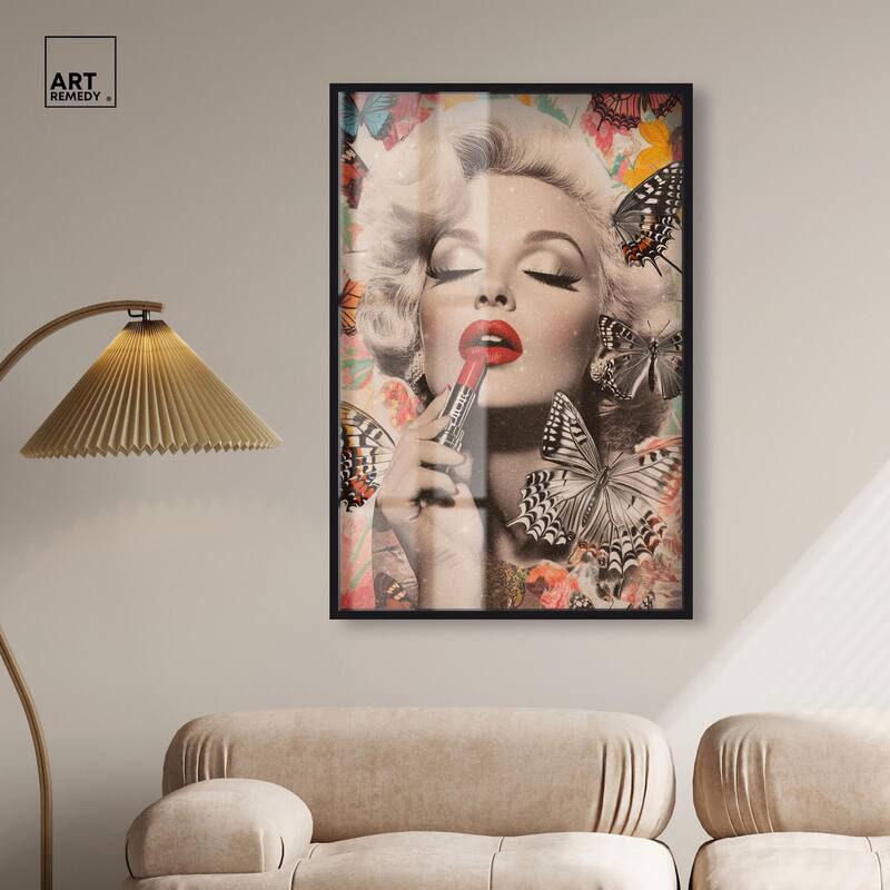 Iconic Lady Butterfly Collage Shadowbox by Art Remedy