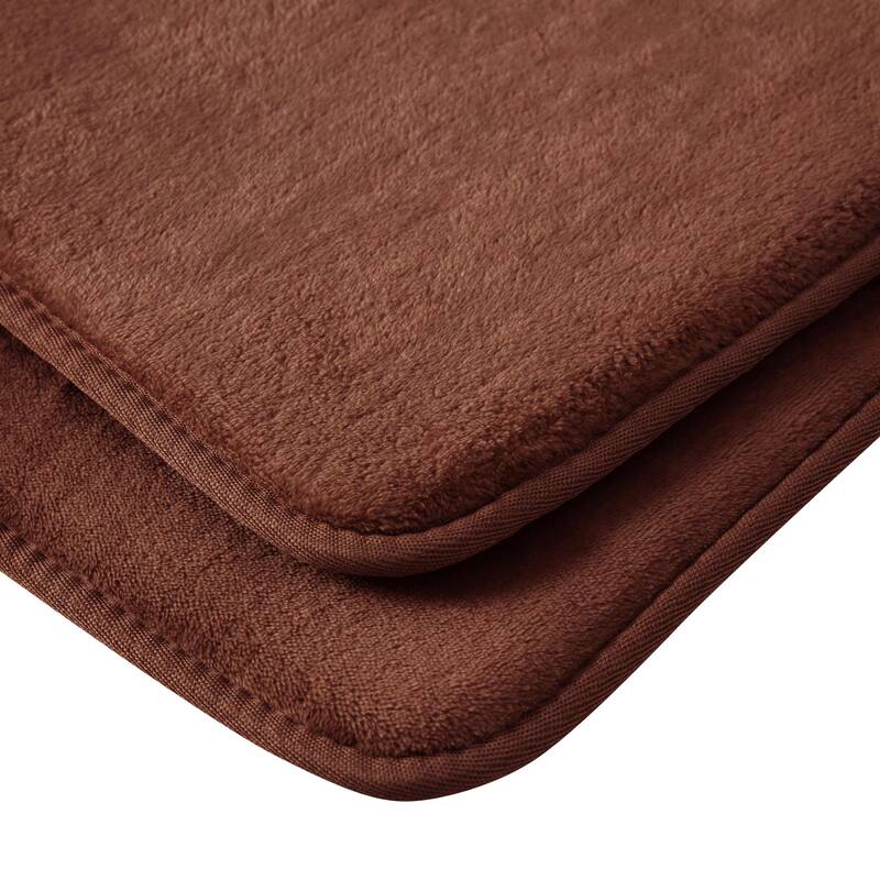 Sweet Home Collection Memory Foam 2 Piece No Slip Back Bath Mat Rug Sets
