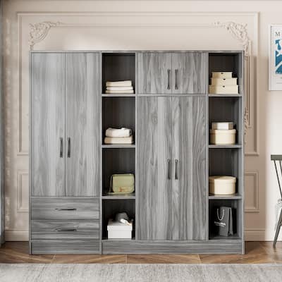 6-Door Wardrobe with shelves and drawers