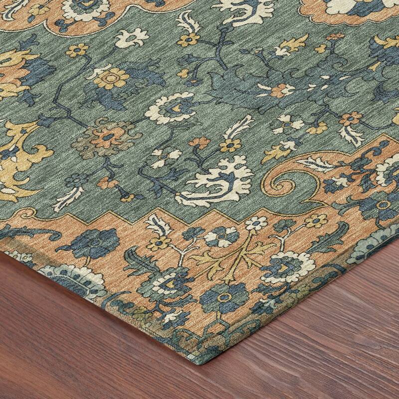 Machine Washable Indoor/ Outdoor Traditional Savannah Chantille Rug