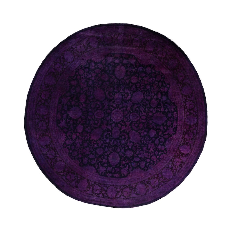Overdyed One-of-a-Kind Hand-Knotted Area Rug - Purple - 8' 1" x 8' 2"