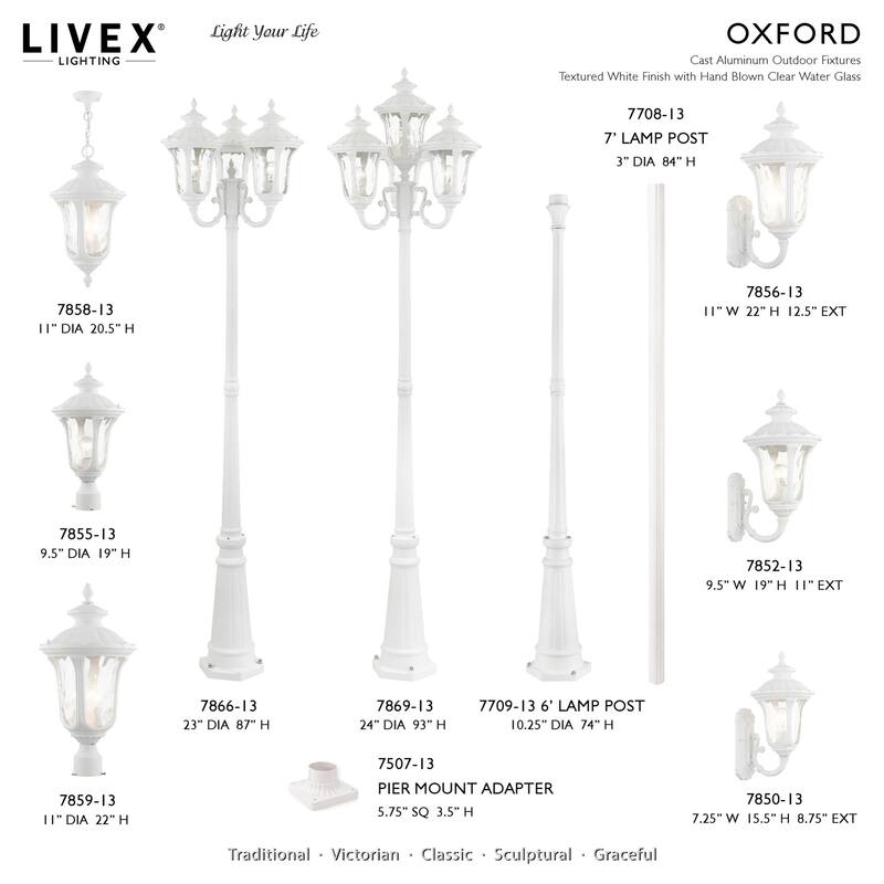 Livex Lighting Oxford 4 Light 93" Tall Outdoor Multi Head Post Light