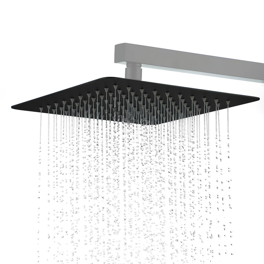 1-Spray Pattern with 2.5 GPM Square Ceiling Mount Rain Fixed Shower Head