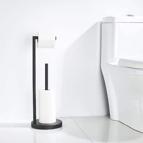 Freestanding Toilet Paper Holder Stand with Reserver