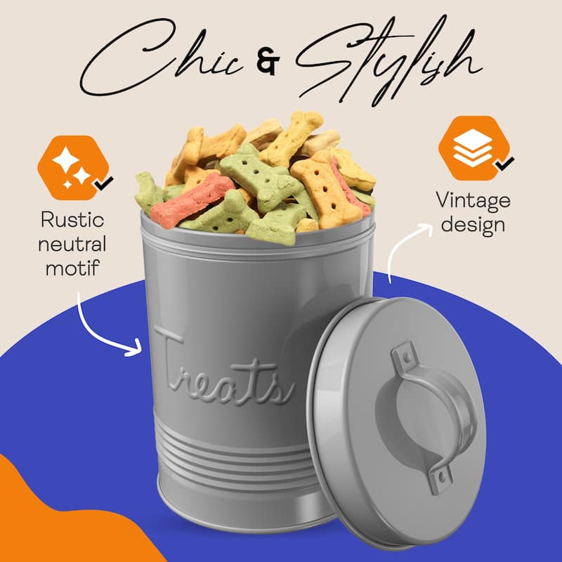 Amici Home Retro Treats Storage Canister With Lid for Pet Food