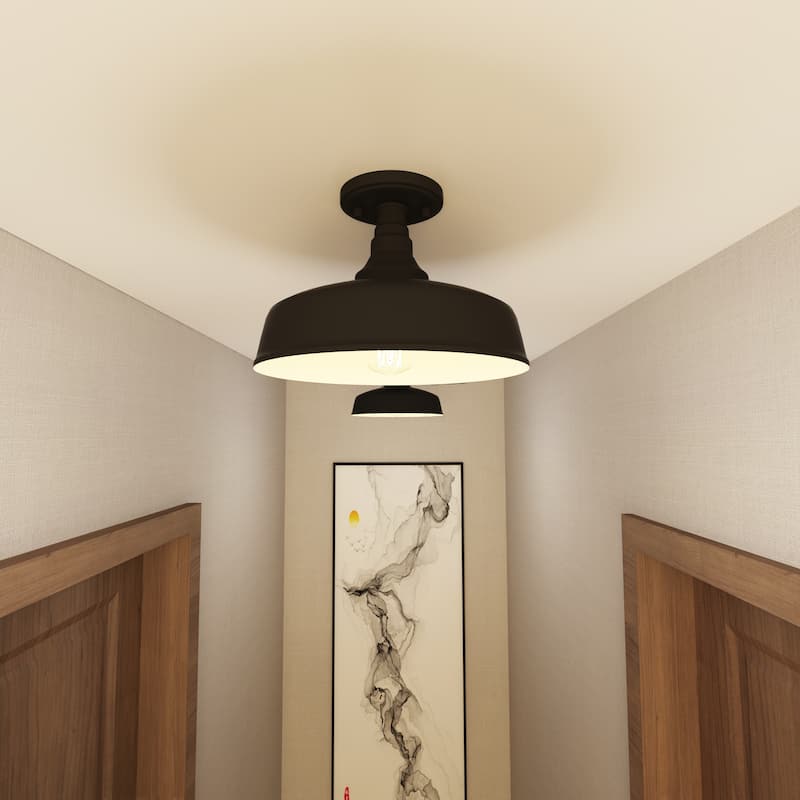 Chloe Transitional 1-light Dark Bronze Flush Mount(2 pack) - φ12"x8.28" - φ12"x8.28" - Black