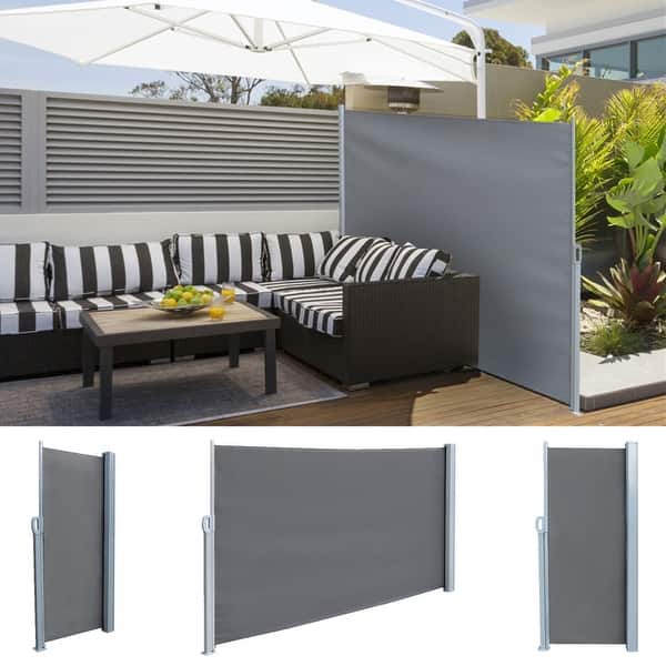 Shop Real 5 9 X 9 8 Retractable Side Awning Outdoor Patio