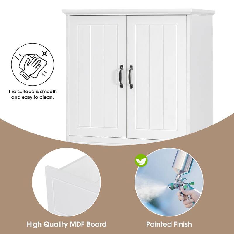Bathroom Storage Cabinet with Two Laundry Baskets, Storage Cabinet with Doors and Drawer for Home