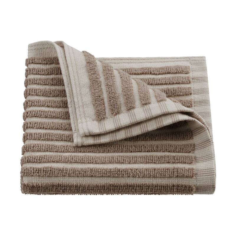 Martex Sculpted Stripe Tan Bath Towel