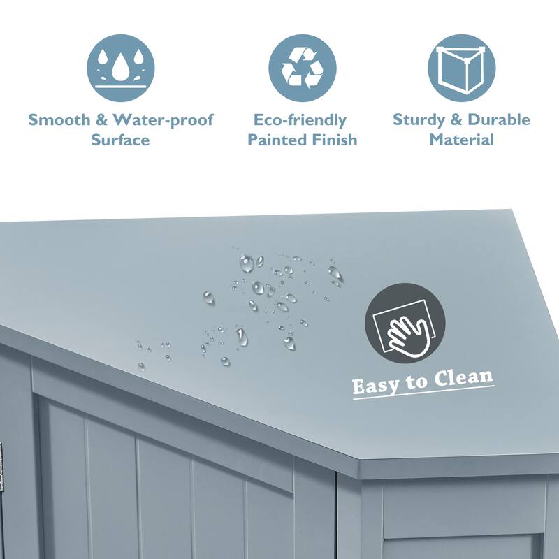 Bathroom Cabinet Triangle Corner Storage Cabinet with Adjustable Shelf