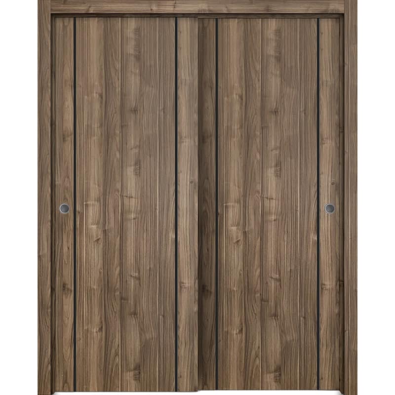 Bypass Doors 36 x 80 Planum 0016 White Silk with Sturdy Rails - 84" x 84" ( 2* 42x84)