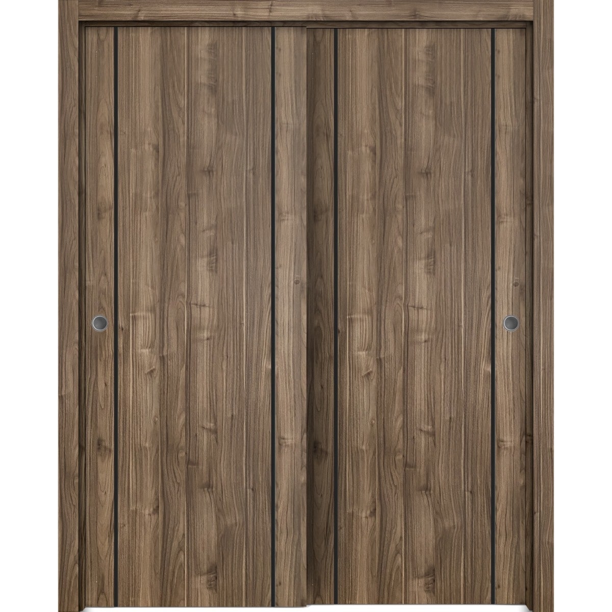 SARTODOORS Planum 0017 Walnut Wood Sliding Closet Bypass Doors