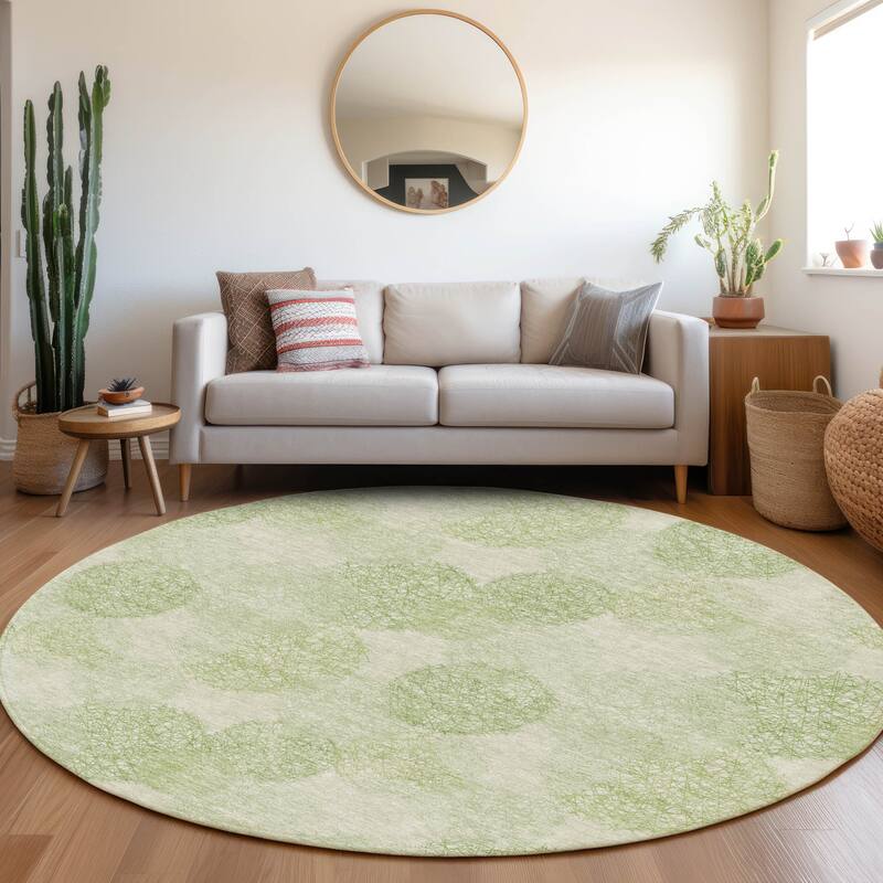Premium Washable Super Soft Modern Sphere Mayfield Rug - Aloe - 8' x 8'