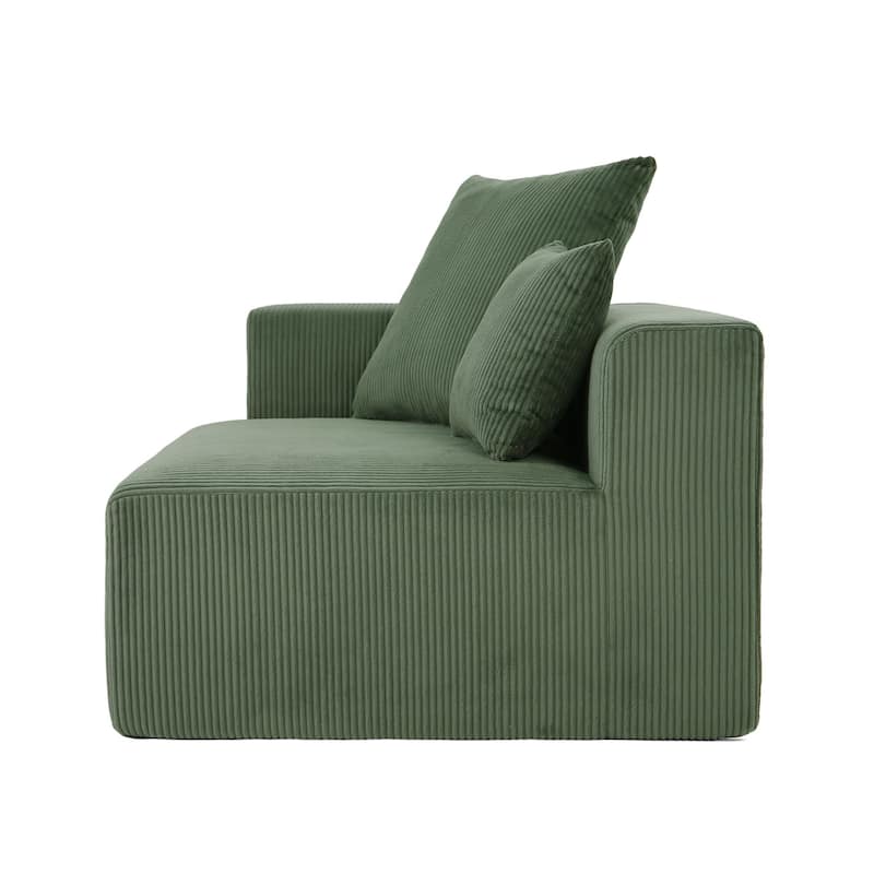 51"W Oversized Modular No Assembly Corduroy Accent Corner Chair