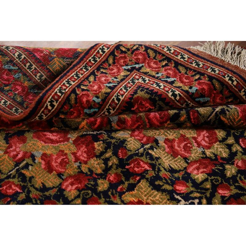 Floral Sirjan Foyer Rug Handmade Wool Carpet - 3'7" x 5'0"
