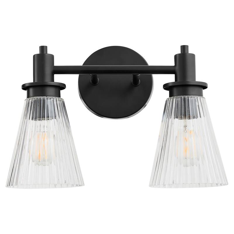 Quorum International 5803-2 Lawton 2 Light 14" Wide Vanity Light with - Matte Black
