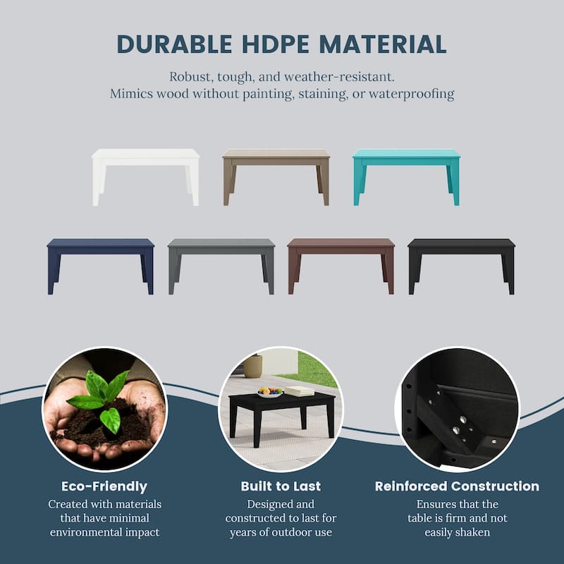 Polytrends Laguna Outdoor Patio Conversation Coffee Table