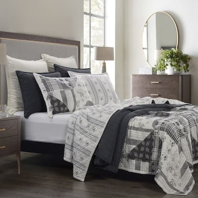Paseo Road by HiEnd Accents Patchwork Prairie Reversible Quilt Set, 3PC