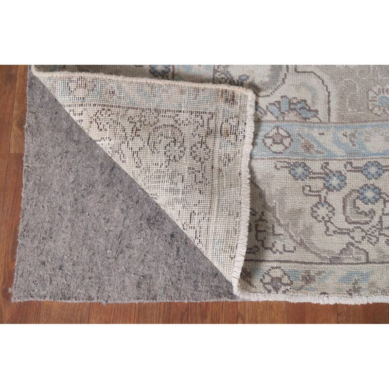 Hand Knotted Oriental 100% Wool Carpet Traditional Medallion Beige & Ivories Tabriz Area Rug - 10' 9'' X 7' 8''