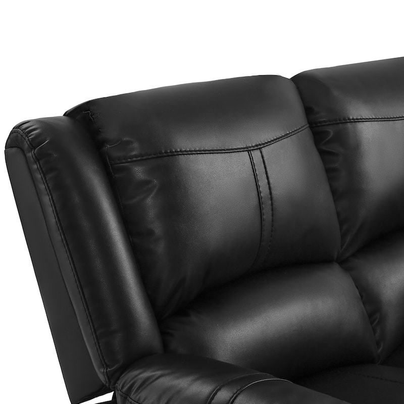 Manual Recliner,Faux Leather Reclining Sofa Set, 2-Seater Reclining Sofas For Living Room - 59"W X 37.4"D X 39.8"H