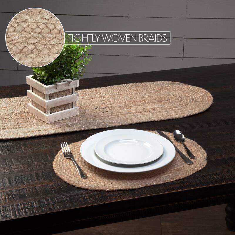 Natural Jute Placemat Set of 6 12x18 - Placemat 12x18