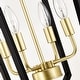 preview thumbnail 11 of 13, 18.11" Matte Black & Gold 4-Light Industrial Chandelier for Dining & Living Room (E12 Bulbs Not Included)