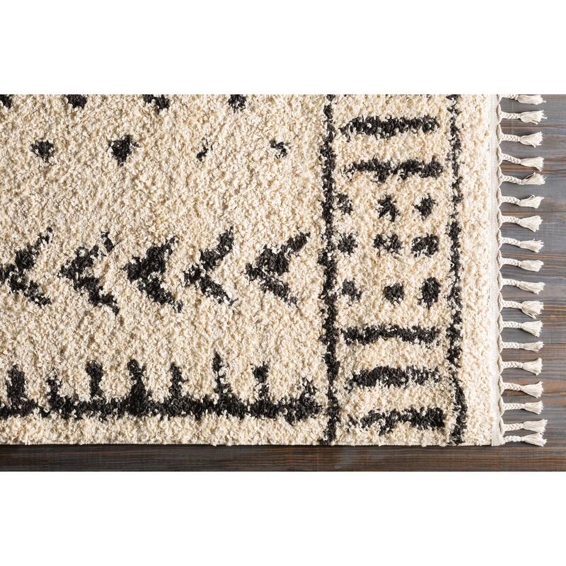 Livabliss Kortne Bohemian Geometric Shag Area Rug
