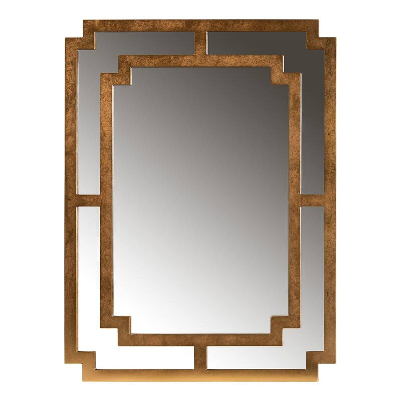 Dayana Modern and Contemporary Antique Gold Finished Wood Accent Wall Mirror - Antique Gold, Mirror