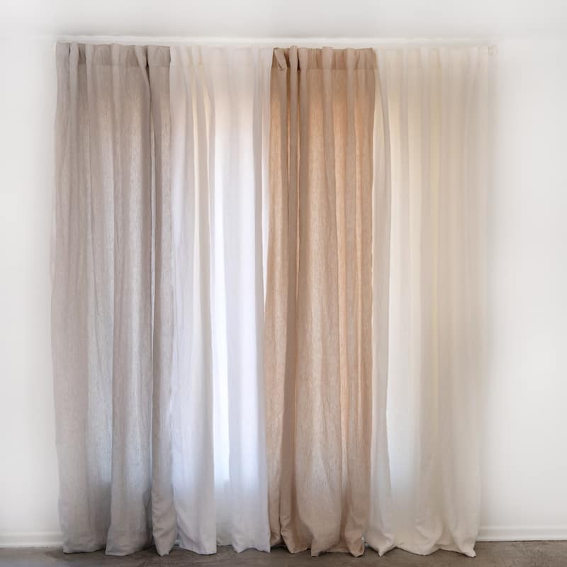 100% French Linen Window Curtain Set by BOKSER HOME