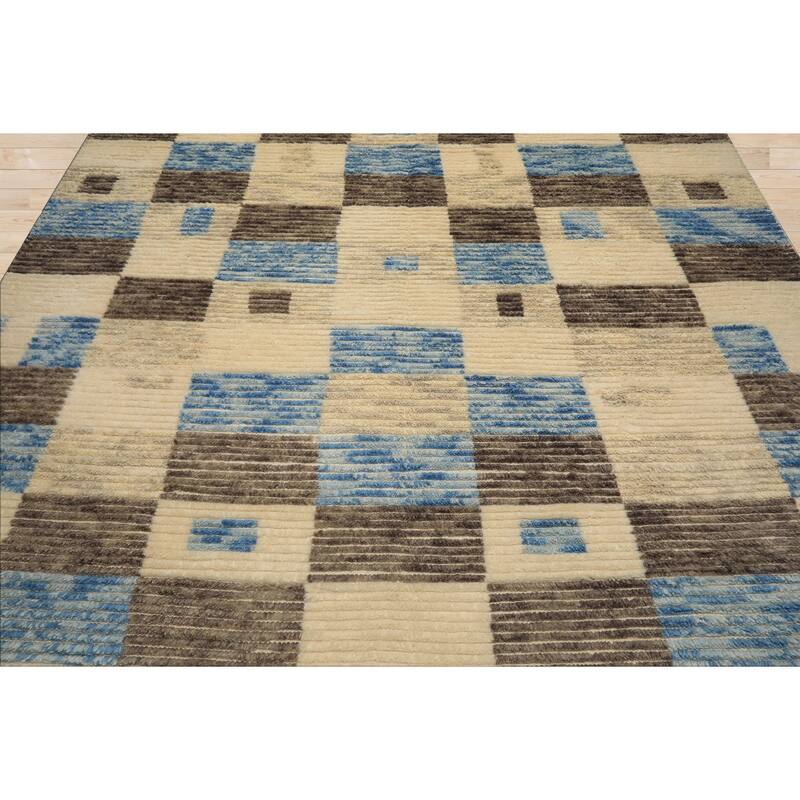 8'2''x10'8'' Tibetano Hand Knotted Wool Ivory Modern & Contemporary Boho Rug - 8' 2'' x 10' 8''