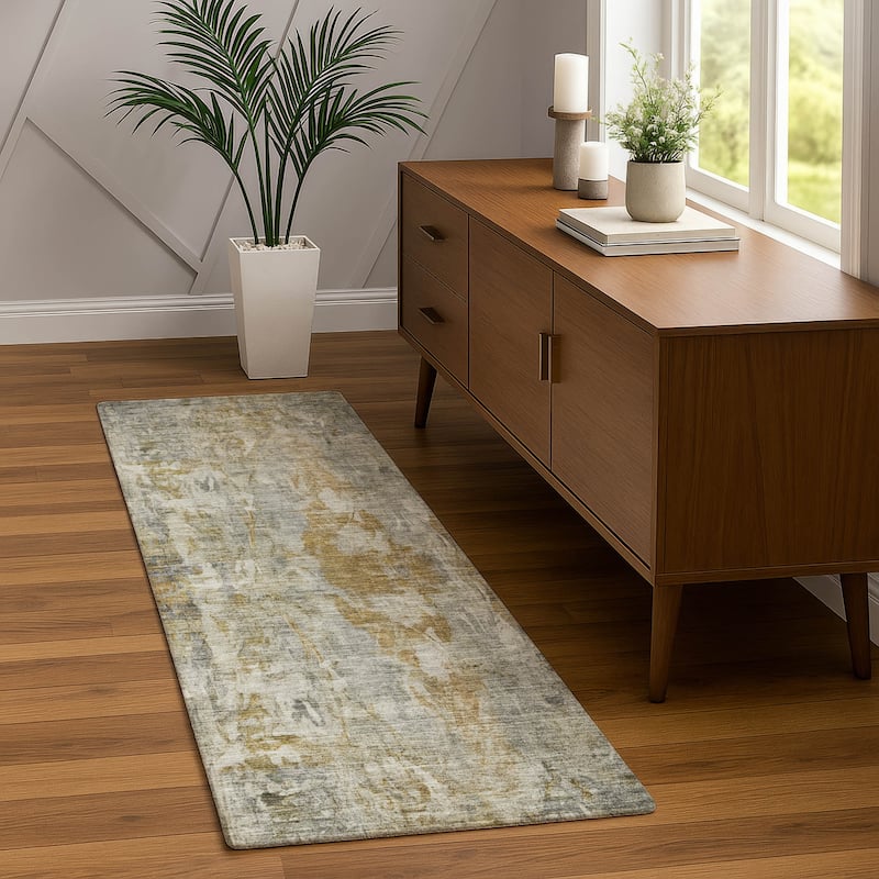 Machine Washable Indoor/ Outdoor Muted Ombre Chantille Rug