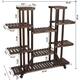 9-tier Indoor/Outdoor Wood Shelf Mobile Plant Stand