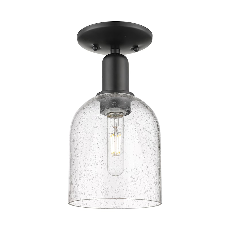 Innovations Lighting 716-1C-11-6 Bella Semi-Flush Bella 6" Wide - Matte Black / Seedy