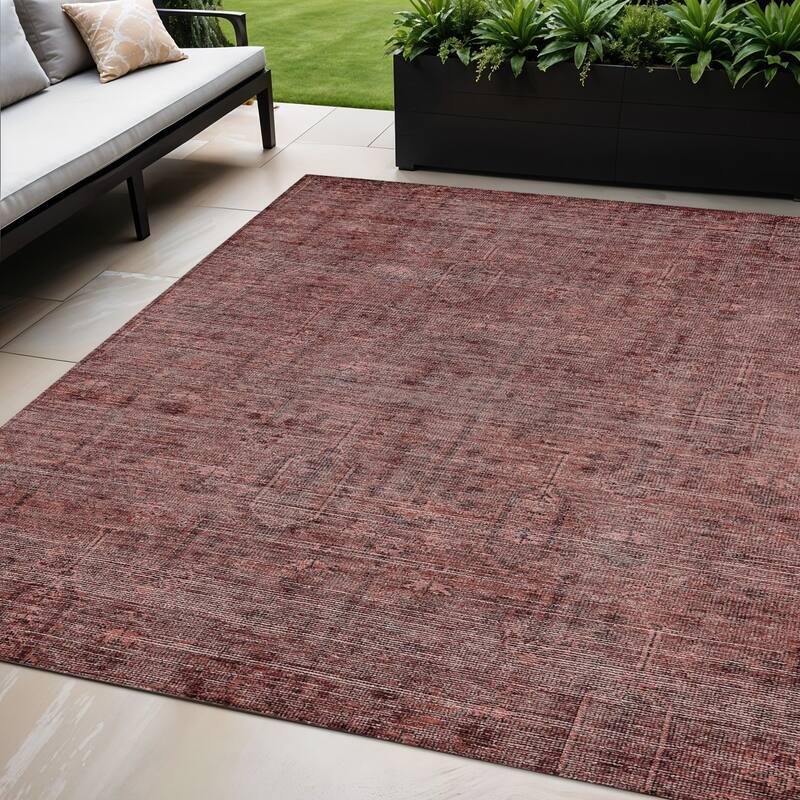 HomeRoots Southwestern Transitional Rectangle Outdoor Rug - 5' X 8'