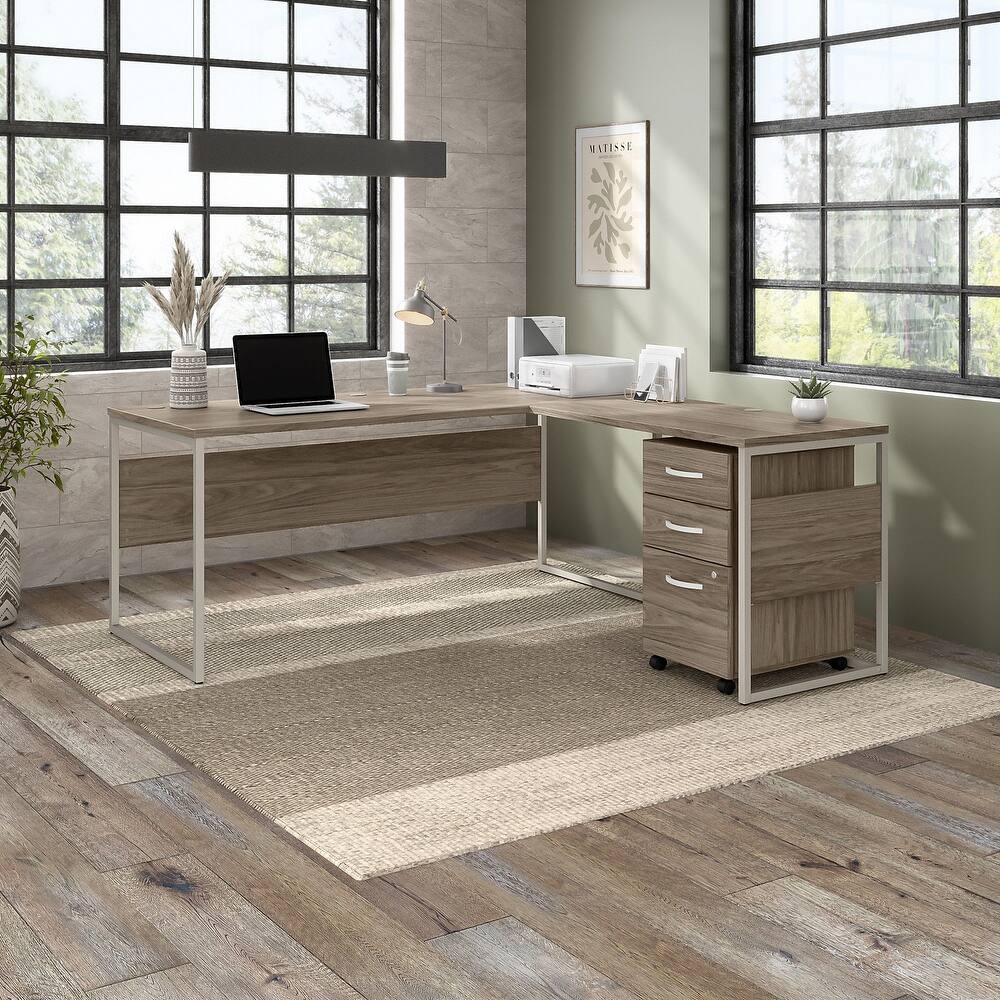 Hybrid 72W L Shaped Table Desk with Drawers by Bush Business Furniture