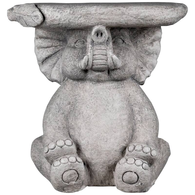 Elephant Outdoor Garden Plant Stand - 12.25" - Gray