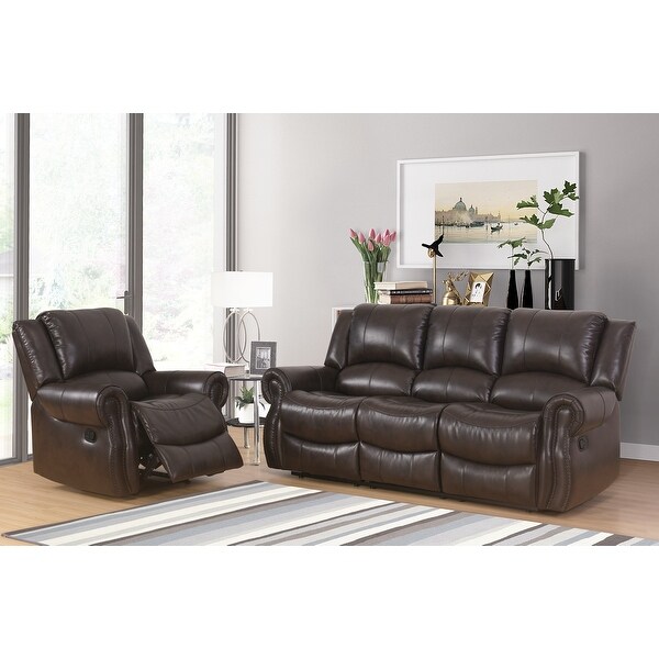 Abbyson Bradford Manual Reclining Sofa and Recliner Set. Opens flyout.
