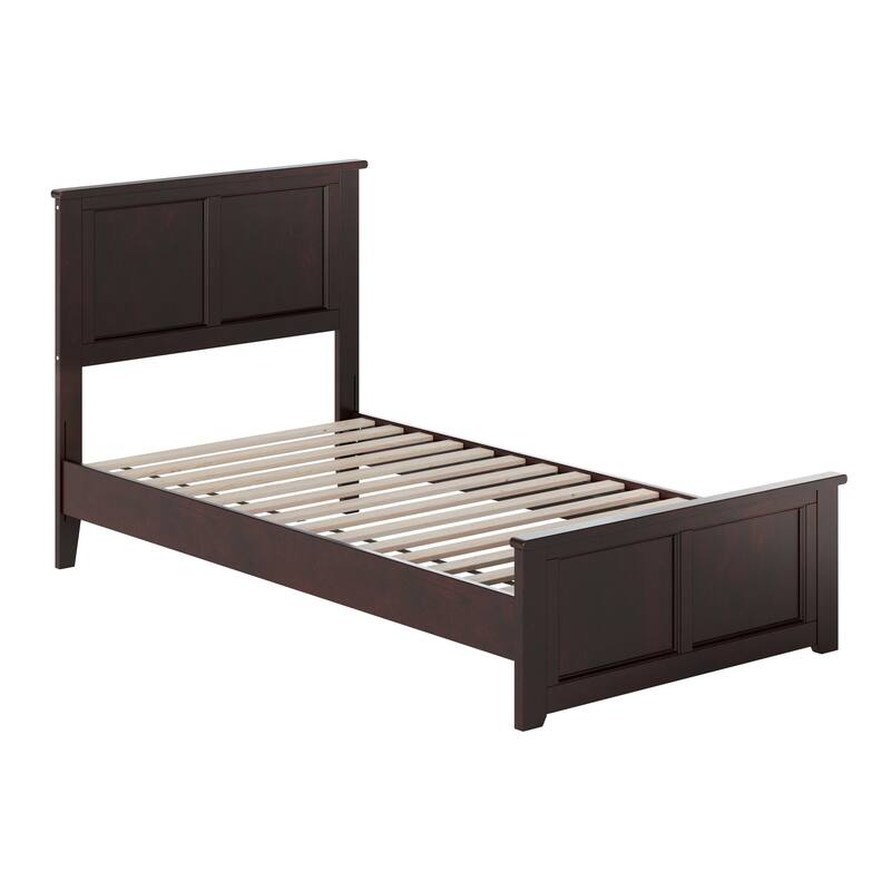 Charlotte Solid Wood Low Profile Platform Bed with Matching Footboard - Espresso - Twin