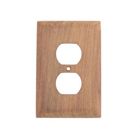 Teak Outlet Cover, Receptacle Plate - Outlet Cover