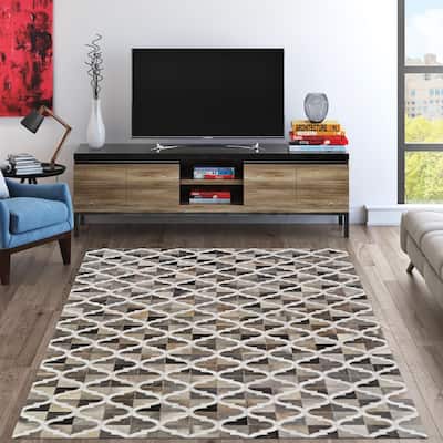 Dream Decor Rugs Vail Alester Brown Beige Geometric Handmade Area Rug